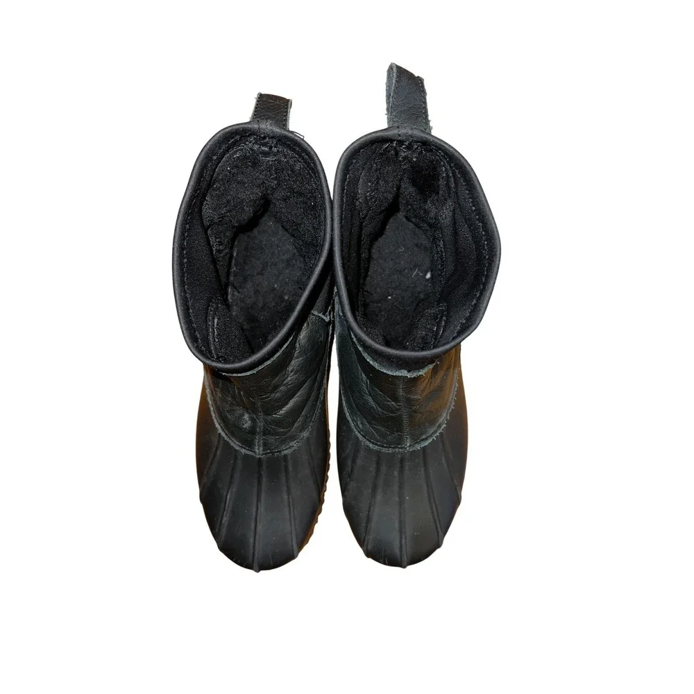 Loeffler Randall Hatley Duck Boot Black Leather‎ Size 8 GUC